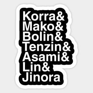 Legend Of Korra Helvetica List Sticker